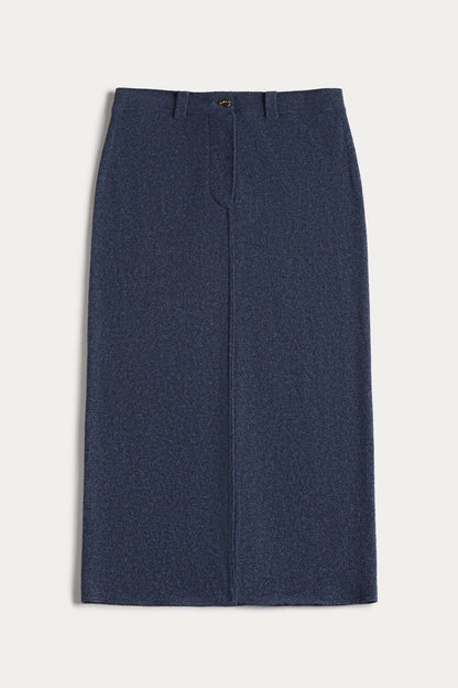 VENICE DENIM CASHMERE MIDI SKIRT