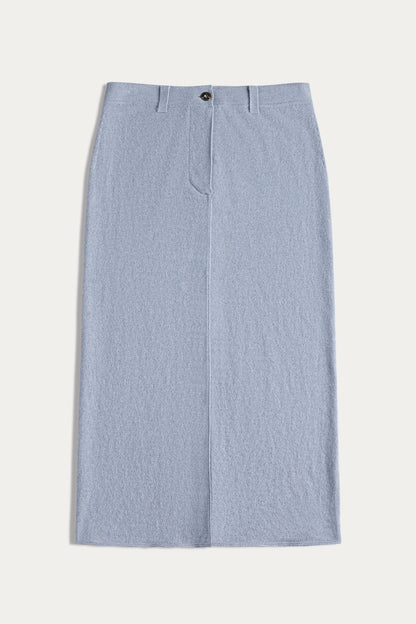 VENICE DENIM CASHMERE MIDI SKIRT