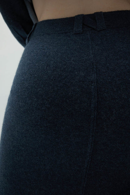 VENICE DENIM CASHMERE MIDI SKIRT