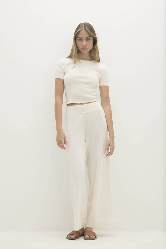 AMEY COTTON CASHMERE CREWNECK TEE