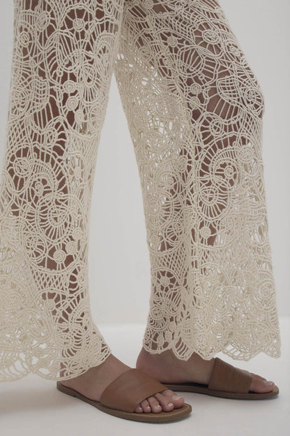 LORRAINE CROCHET CASHMERE BLEND PANT