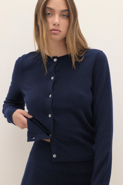 JAYLA BUTTON-UP CASHMERE CARDIGAN