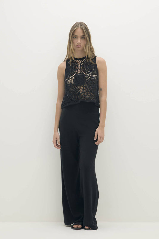 VIVIANA CROCHET CASHMERE BLEND TANK
