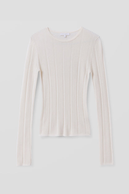 MABLE TRELLIS LONG SLEEVE CASHMERE TEE