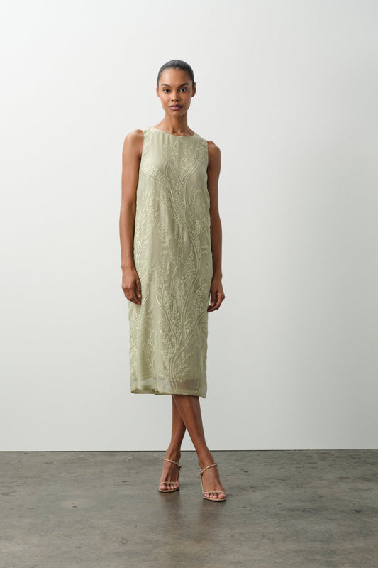 GILLIAN FLORAL SILK CHIFFON MIDI DRESS